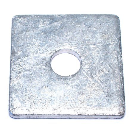 MIDWEST FASTENER Square Washer, Fits Bolt Size 5/8 in Steel, Galvanized Finish, 127 PK 09753